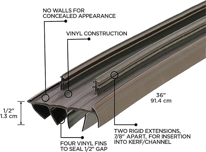 M-D Building Products 67967 Kerf Style 36 Inch Vinyl Replacement Door Bottom - Image 2
