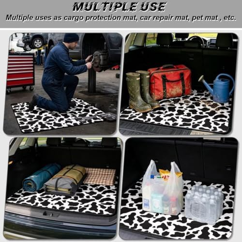 Black Cow Print Liner for SUV Sedan 29"x39" - Image 3