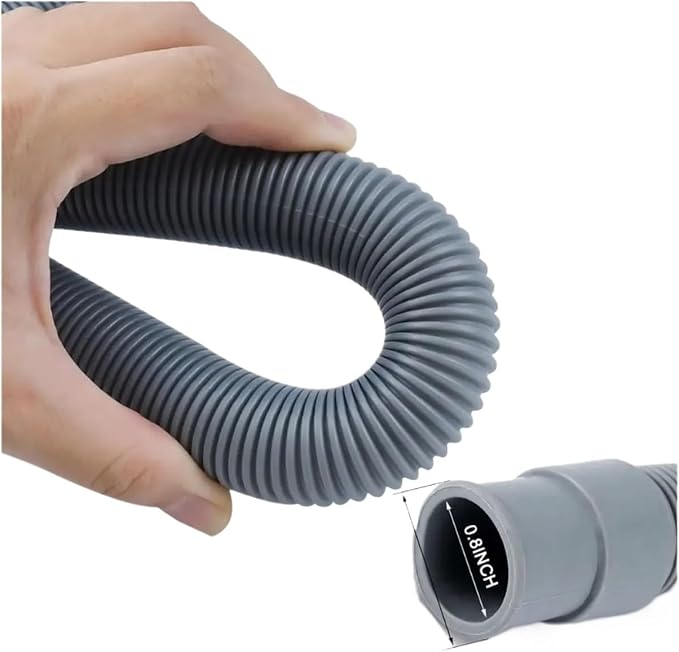 Flexible Washing Machine Drain Hose Grey Thickened Tube Corrugated Extension - Image 4