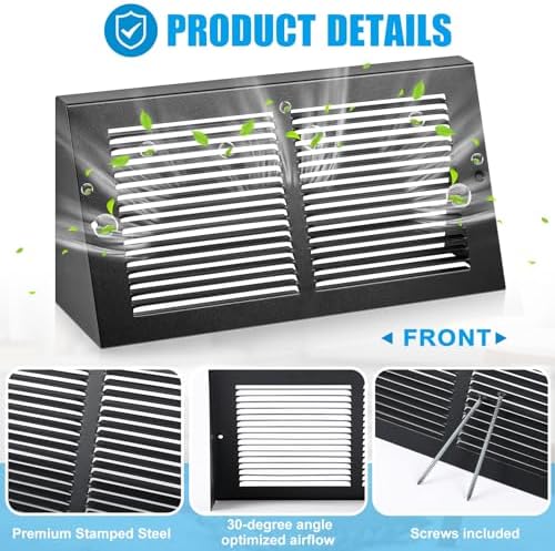 Landhoow 2 Pack Triangular Baseboard, Fits 12"w x 6"h Duct Opening - Image 3