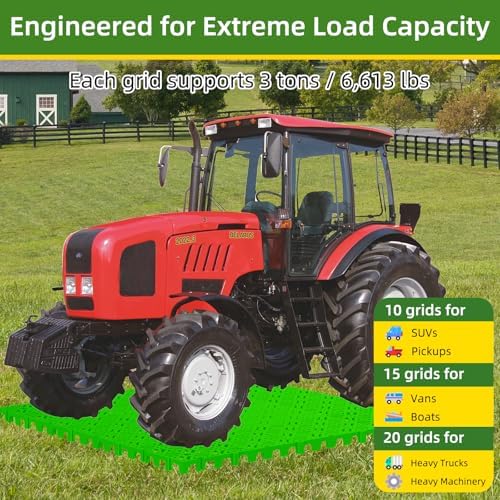 10 Pcs 15.7" x 15.7" Heavy Duty Ground Protection Mats, Interlocking Non-Slip - Image 4