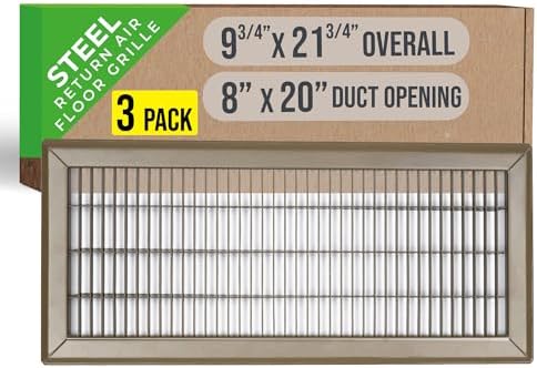 Fits 8x20 and 20x8 Duct Opening | Return Air Floor Grille by Handua | Walkable by Handua