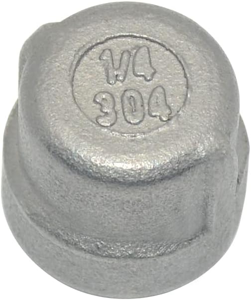 1/4" 0.25" Cap, NPT Female Threaded Cast Pipe Fitting, Stainless Steel 304 by Megairon