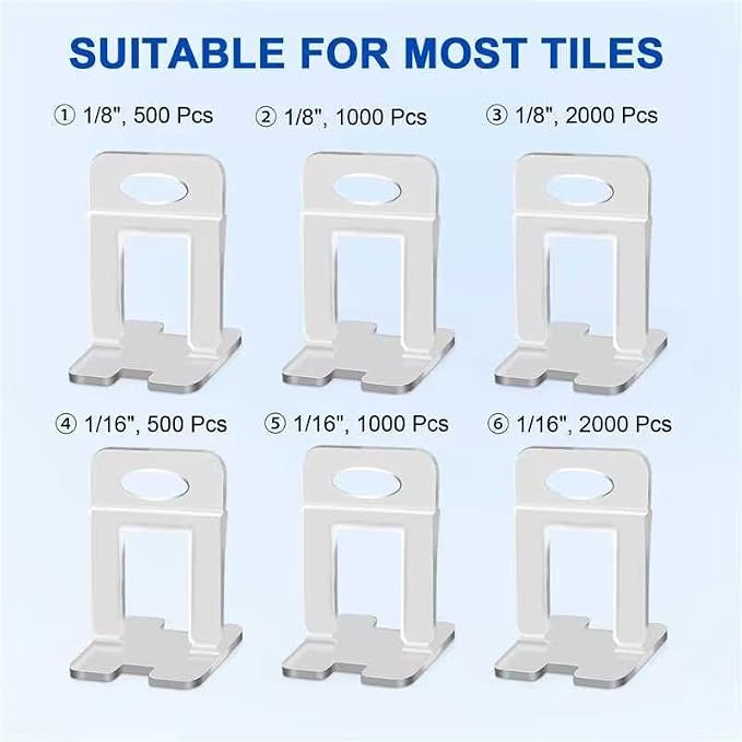 DGSL Tile Spacers 500 Pcs Tile Clips, Tile Leveling System Clips 1/16 Inch | - Image 7