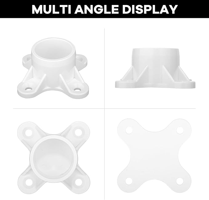 12 Packs PVC Flange for 3/4" PVC Pipe, Table Screw Caps Fittings for DIY Rod - Image 5