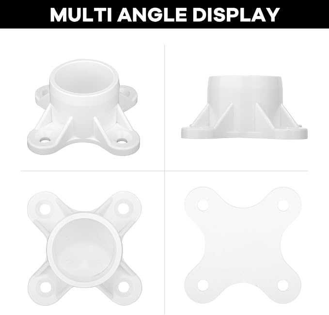 25 Packs PVC Flange for 1/2" PVC Pipe, Table Screw Caps Fittings for DIY Rod - Image 5