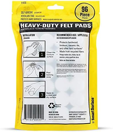 Smart Surface 8725 Heavy Duty Self Adhesive Furniture Felt Pads 1-Inch Round - Image 2