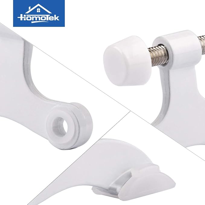 HOMOTEK 2 Pack Hinge Pin White Door Stopper, Adjustable Deluxe Heavy Duty Door - Image 5