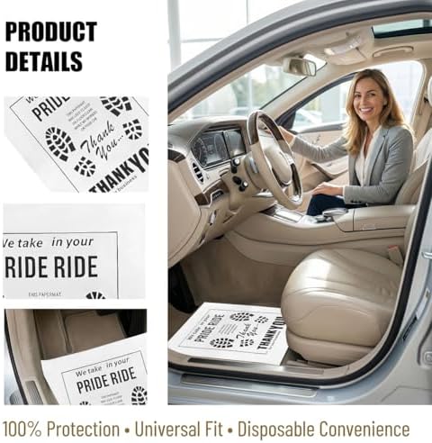 50PCS 16 x 20 Car Paper Floor Mat, Disposable Kraft Paper Vehicle Floor Foot - Image 3