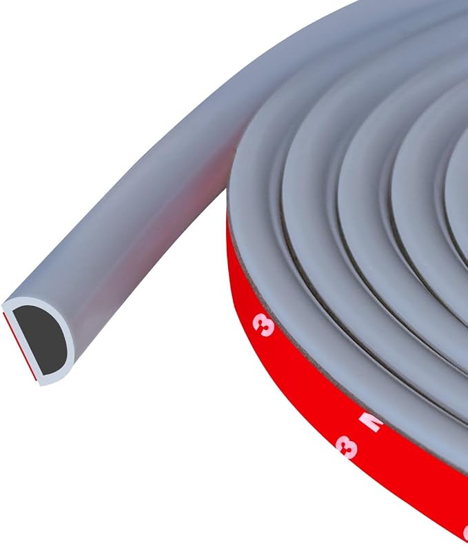Weather Stripping Door Seal, Self Adhesive Silicone D Shaped Weather Strip by Protalwell