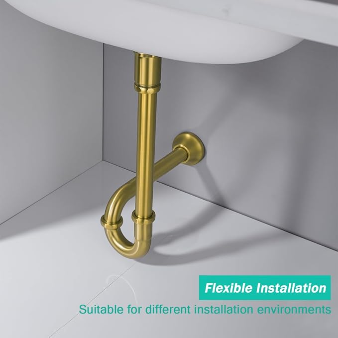 Brass P Trap U-Shape 1 1/4 inch Sink Drain Pipe - Image 7
