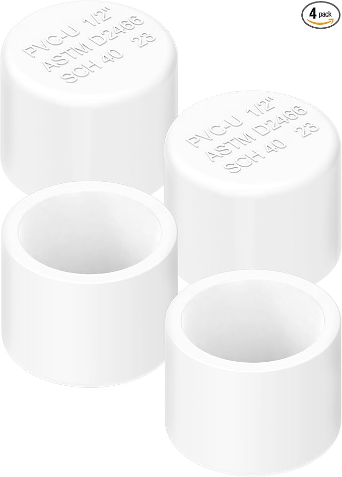 1/2 Inch PVC Cap, Fits Standard SCH40 1/2" PVC Pipe Fittings, Garden & Furniture by Unknown