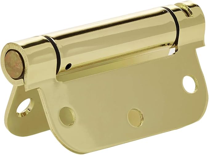 Amazon Basics Self-Closing Door Hinge, 3.5 Inch x 3.5 Inch, Polished Brass - Image 2
