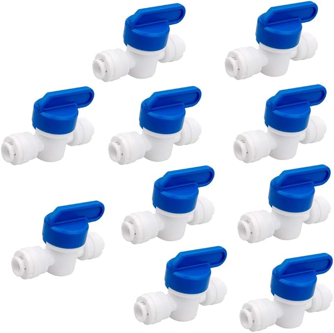 1/4 inch OD Tubing&Hose&Pipe Use Inline Shut Off Ball Valve Plastic Quick by Home