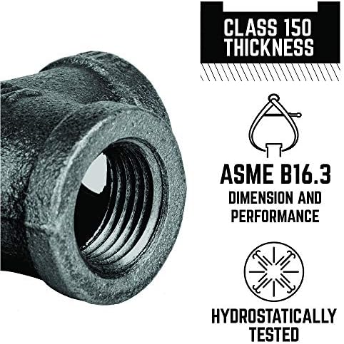 PIPE DECOR 1" Union Fitting, Malleable Iron, Fits One Inch Diameter Black Steel - Image 4