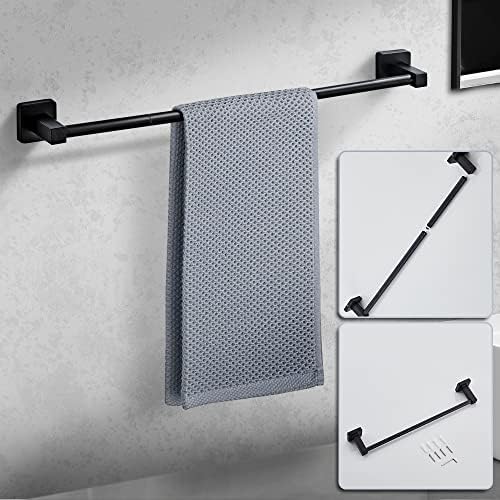 Matte Black Bathroom Hardware Set 8 Pieces, Towel Bar Set Stainless Steel Wall - Image 3