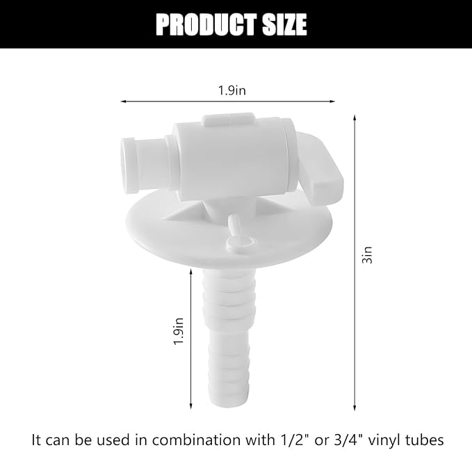 HZEL 22223 RV Water Tank Drain Valves, Dual Barbed Motorhome Water Tank Drain - Image 2