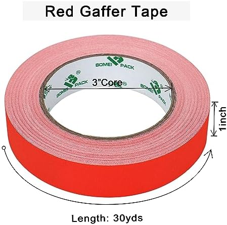 BOMEI PACK Red Gaffer Tape, Matte Non-Reflective, 1inch x 30yds No Residue Hand - Image 3