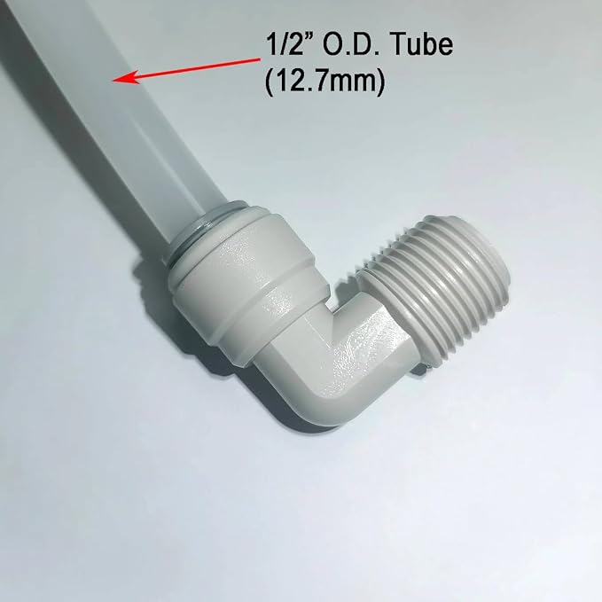 Acetal Copolymer 1/2" Tube OD Tube Fittings, Elbow 1/2" Male Adapter, Push to - Image 2