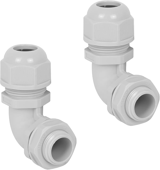 M20 Cable Gland, 90 Degree Adjustable 9-14mm Strain Relief, Cord Connectors by LeMotech