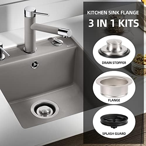 RQYEKDO Garbage Disposal Flange Stopper Baffle Kit Stainless Steel Black - Image 3