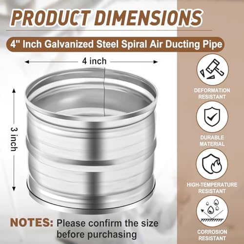 4" Duct Connector for HVAC Ducting, Dryer Vent Hose, Normal Ends - Image 2