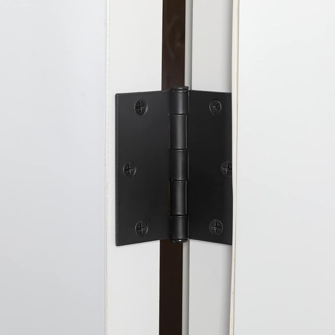 3.5 Inch Interior Door Hinges, Right-Angle, Matte Black, 18 Pack | Oil-Damped - Image 2