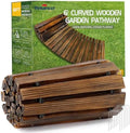 RELIANCER 6' Wooden Garden Pathway, Outdoor Roll Out Cedar Curved Walkway by RELIANCER