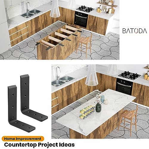 BATODA 8” Countertop Support Steel Brackets, Heavy Duty L Bracket - Image 6