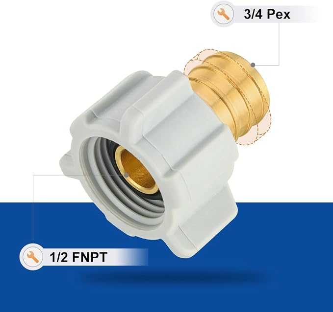 2PC EFIELD Pex Fittings, 3/4" Pex x 1/2" Female NPT Swivel Adapter | Pex Barb - Image 2