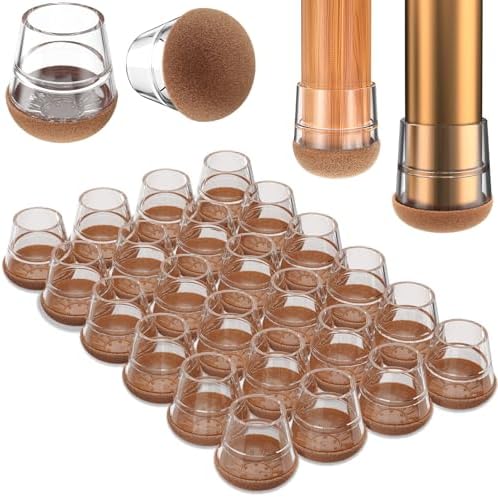 Chair Leg Floor Protectors for Hardwood Floors Extra Small 24pcs by YTEACIUL