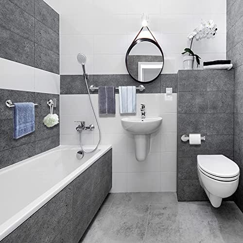 Brushed Nickel Bath Towel Bar Single Bars Towel Rack Rod Classic Wall Mounted - Image 2