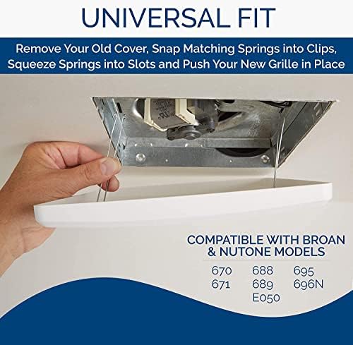 Broan-NuTone FGR101 Replacement Square Bathroom Ventilation Exhaust Fan Grille - Image 4