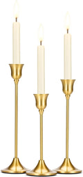 Tifanso 3PCS Vintage Brass Gold Taper Candlestick Holders by tifanso