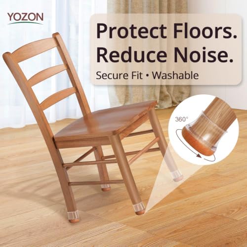 YOZON Chair Leg Floor Protectors Silicone Caps Felt Furniture Pads Covers - Image 3