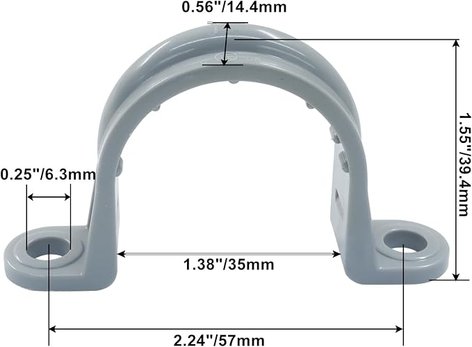 1 Inch PVC Pipe Strap, 20 Pack | 2-Hole, Plastic Conduit Clamp, Pipe Supports - Image 3