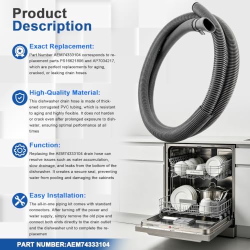 AEM74333104 Drain Hose Assembly Replacement - Image 4