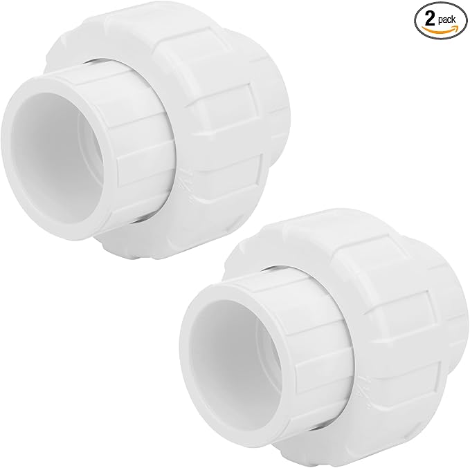 2Pcs 1-1/4" PVC Union Coupling Pipe Fitting 1.25Inch PVC Slip Union PVC Adapter by Lswteiz