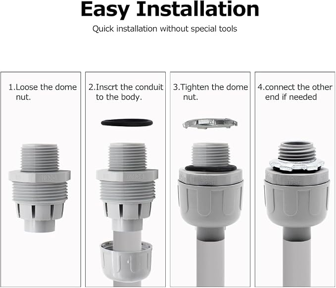 MAKERELE 24-Pack 3/4 Inch 180° PVC Liquid Tight Connectors | Commercial and - Image 5