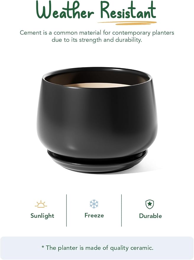 LE TAUCI Ceramic Planter, 10 Inch Plant Pot - Image 7