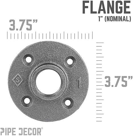PIPE DECOR 1" Floor Flange Fitting, Malleable Iron, Fits One Inch Diameter - Image 2
