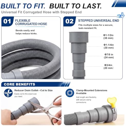 16 FT Washing Machine Drain Hose Extension Kit - Image 6