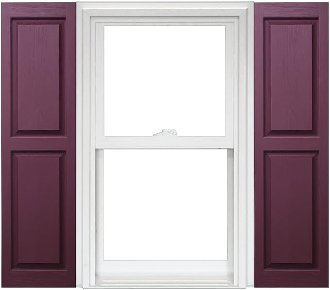 Homeside Raised Panel Vinyl Shutter 1 Pair 14-1/2in. x 51in. 090 Bordeaux by Polaris