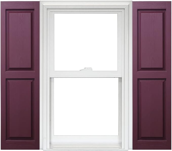 Homeside Raised Panel Vinyl Shutter 1 Pair 14-1/2in. x 71in. 090 Bordeaux by Polaris