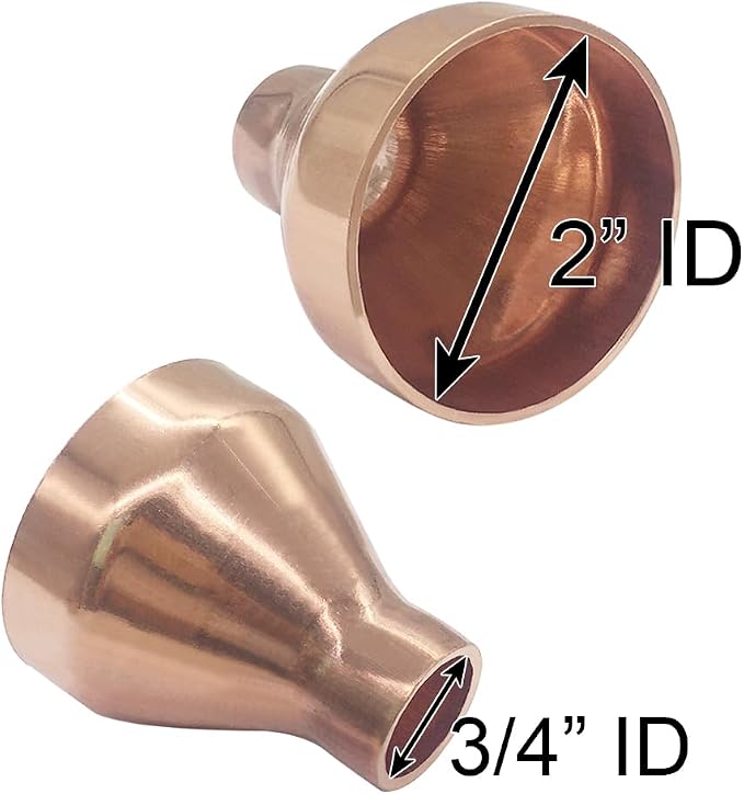 Joywayus 1PCS Copper Sweat Reducer Coupling 2" x 3/4" ID Pipe Fitting Pressure - Image 2