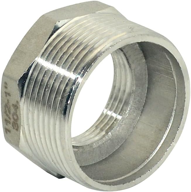 1-1/2" Male NPT to 1" Female NPT Female Reducing/Reducer Bushing Pipe Fitting - Image 4