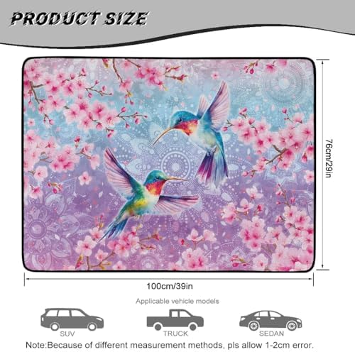 Hummingbird Mandala Waterproof Car Trunk Mat 29"x39" - Image 7