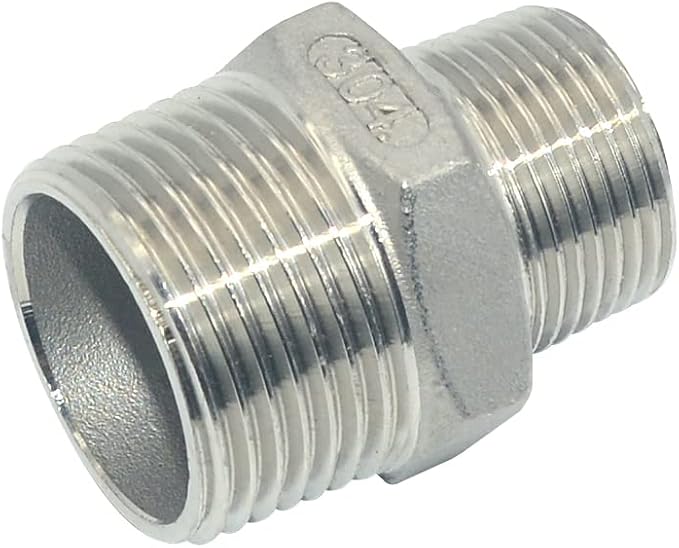 1" x 3/4" Male Threaded Reducing Nipple Fitting/Adapter, Stainless Steel SS304 - Image 4