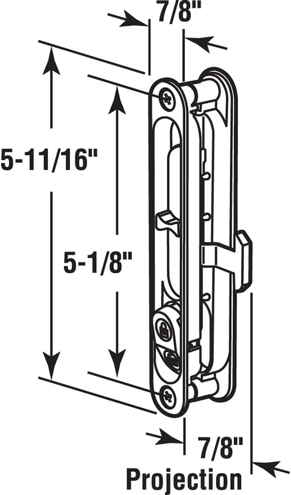 Prime-Line A 202 Diecast Black, Flush Sliding Screen Door Latch - Image 2