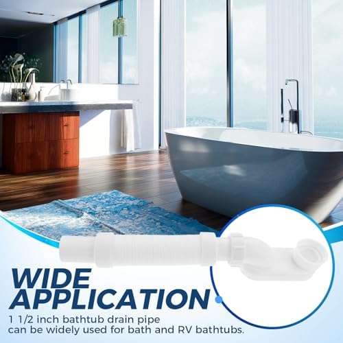 Bathtub Shower Drain Pipe, Low Profile Flat 1 1/2 p Trap Kit - Image 7